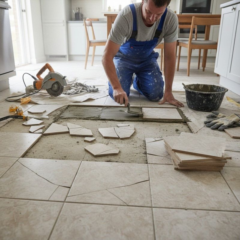 Slate Tile Floor Repair detail