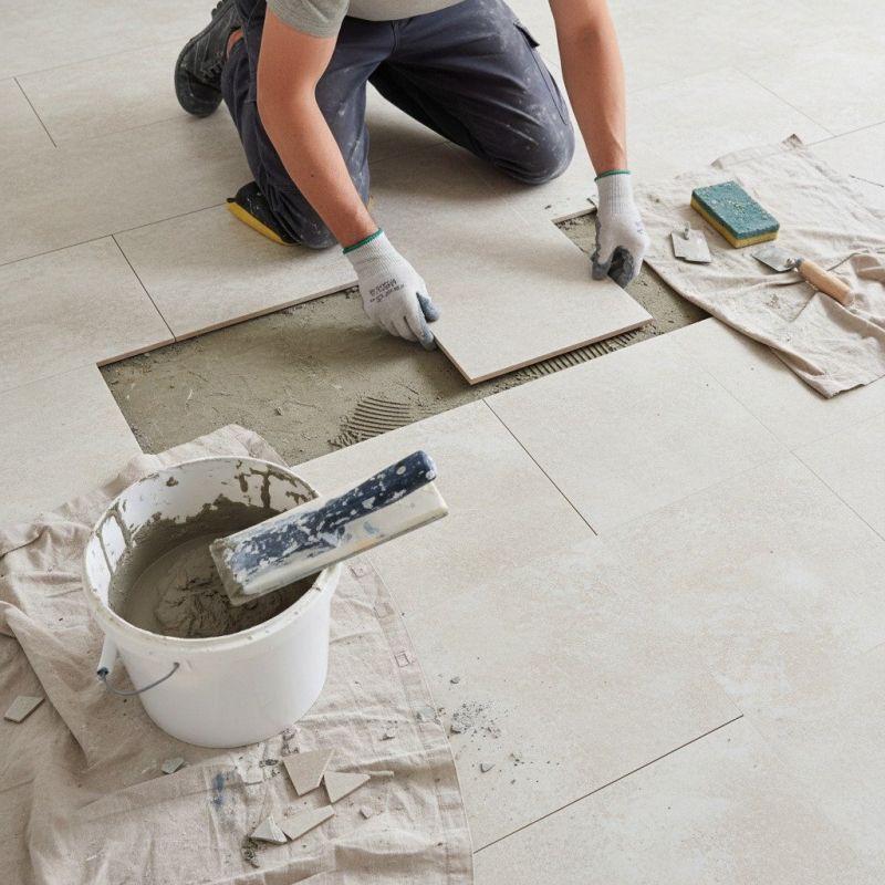 Slate Tile Floor Repair detail