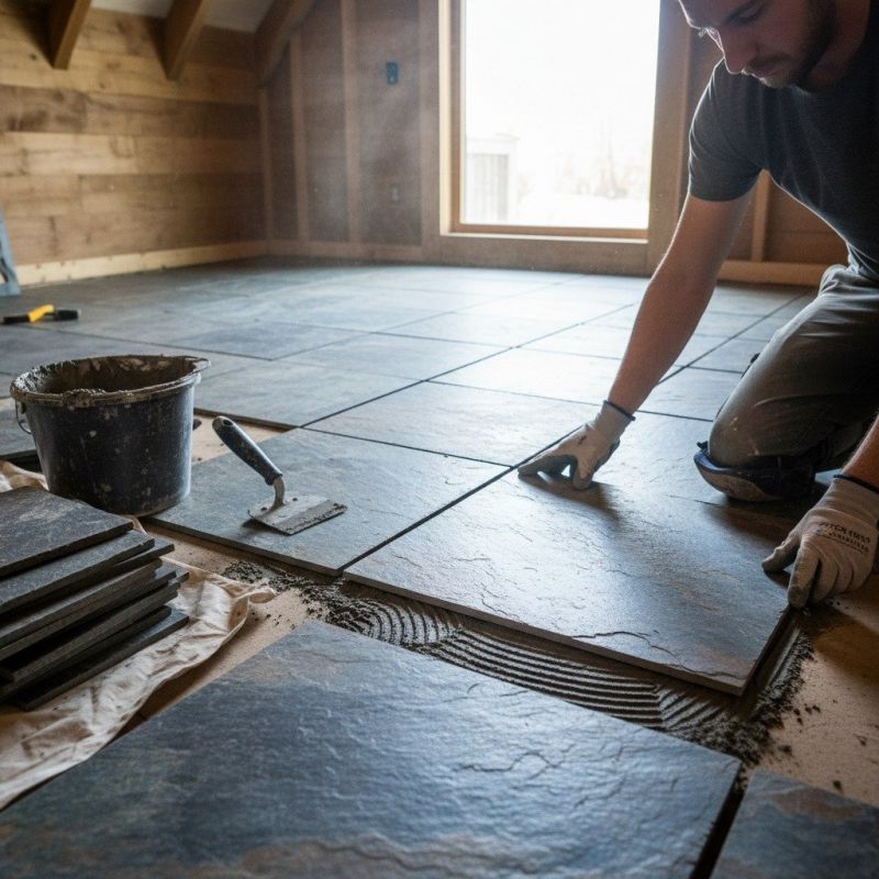 Stone Floor Installation detail