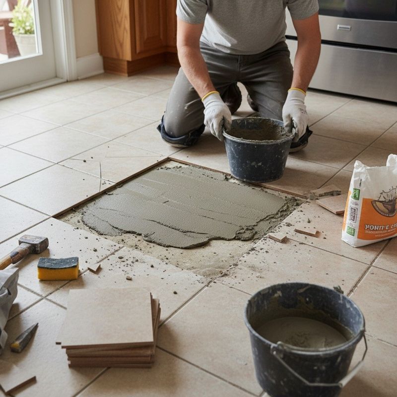 Tile Floor Reglazing detail