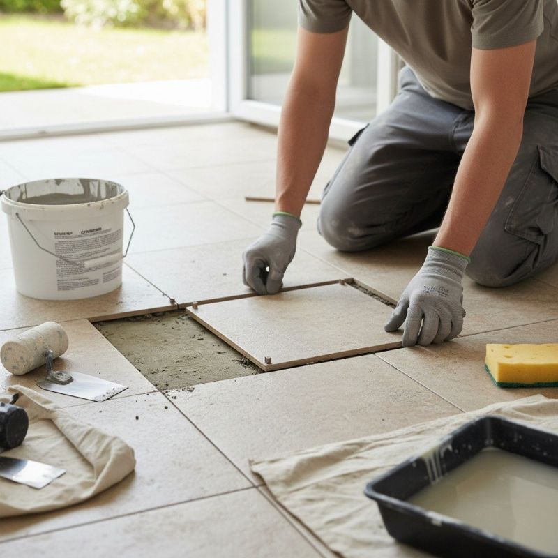 Tile Floor Repair detail